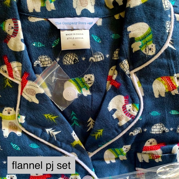 The Company Store Other - THE COMPANY STORE. Women’s 100% Brushed Cotton Flannel PJ Set Polar Bears